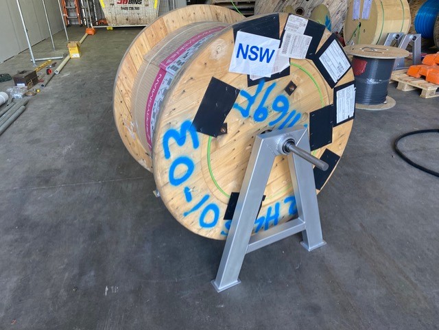 Custom cable drum roller fabricated in the Hills District NSW